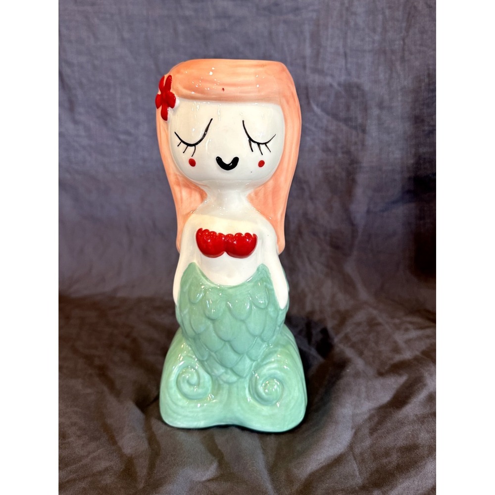 Tiki Tony Tikiland Trading Co Lagoon Mermaid Tiki‎ Mug Hawaiian Pink Hair NEW